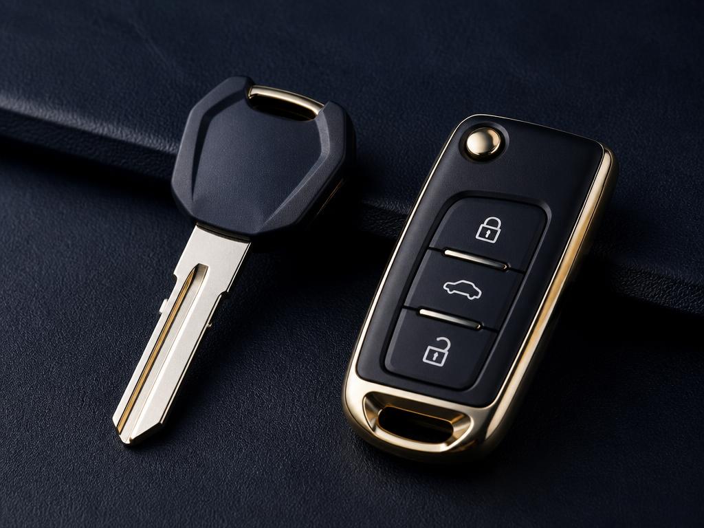 Two modern car keys on a dark surface representing professional car key copying services in Morrisville NC